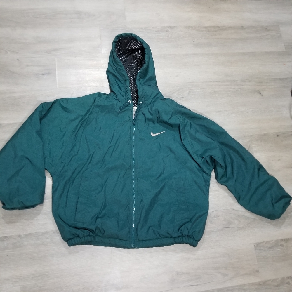 Vintage Nike Insulated Windbreaker Coat Green